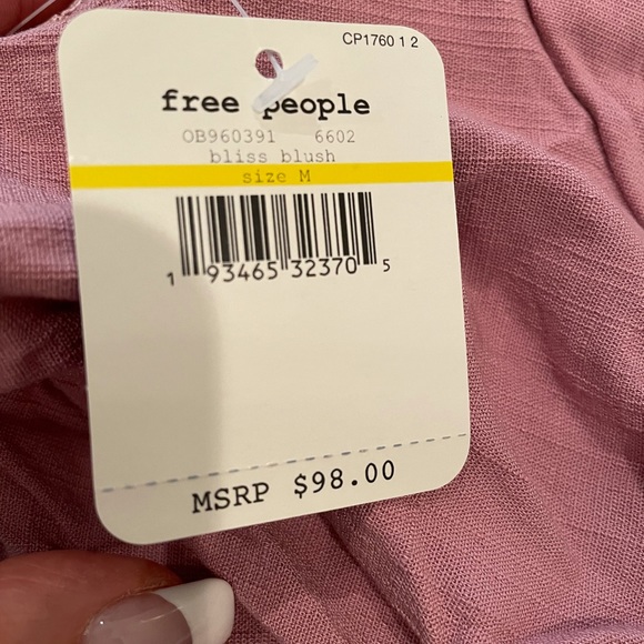 NWT M FREE PEOPLE blush pink lace trim mini skirt crop bralette set brand new - Picture 6 of 13